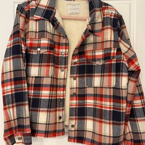 Lucky Brand Plaid Jacket - Red, Blue, Cream